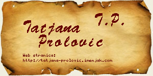 Tatjana Prolović vizit kartica